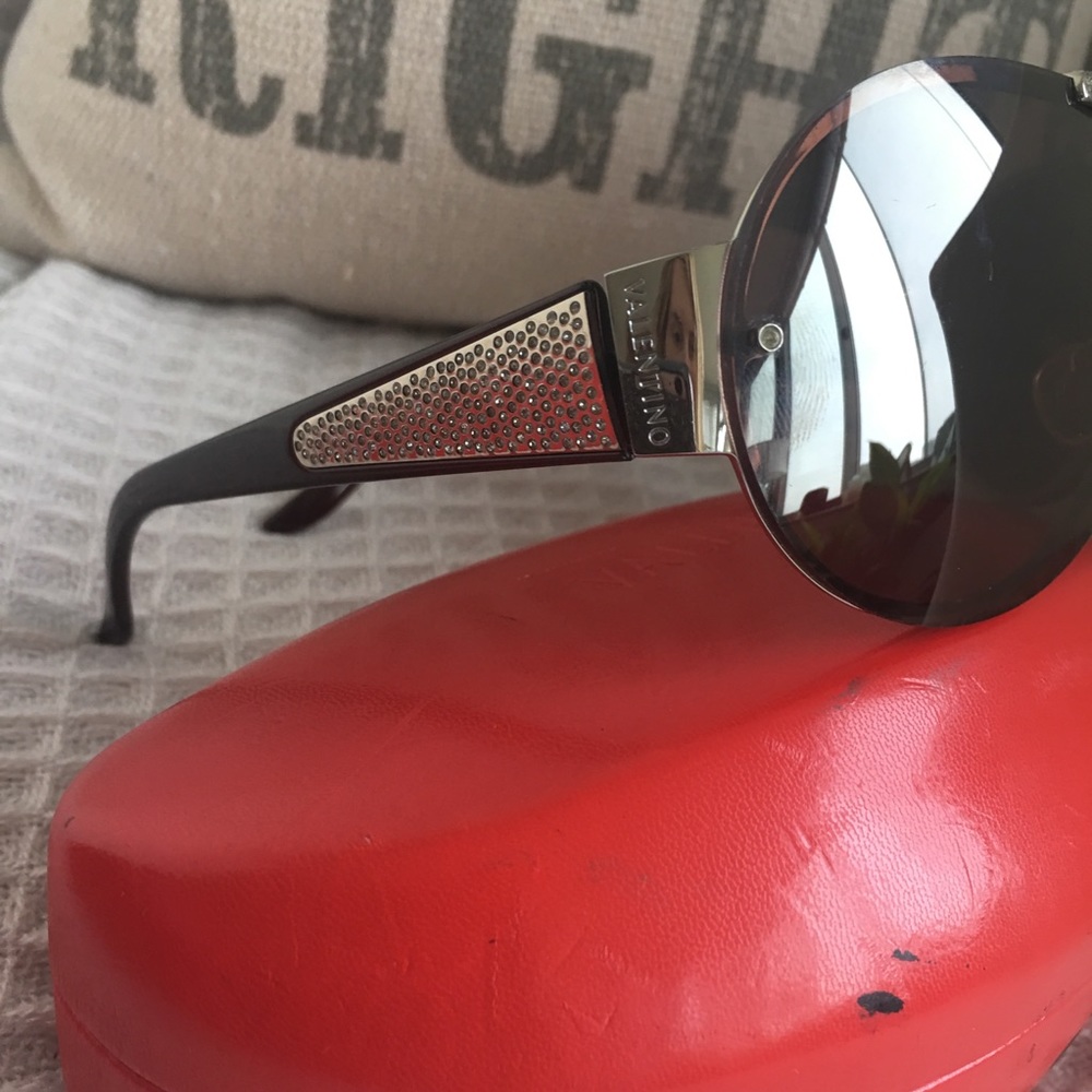 Valentino crystal rare sunglasses gold large Y2K - Picture 5 of 8